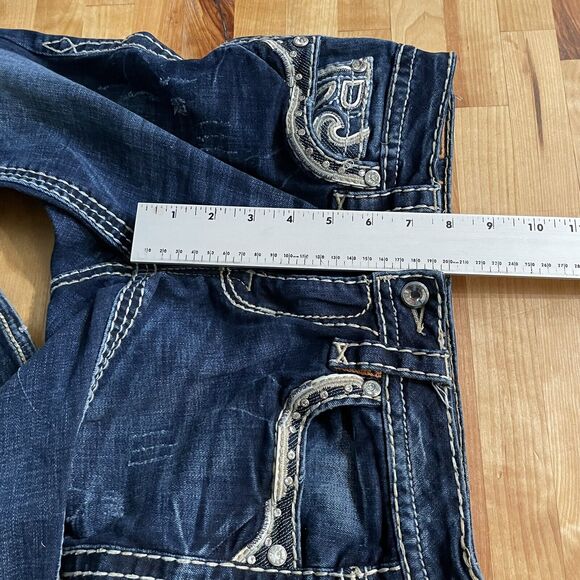Rock Revival Ferry Jeans Mid-Rise Boot Stretch Rhinestone Pockets Sz 25 EUC - Picture 11 of 16